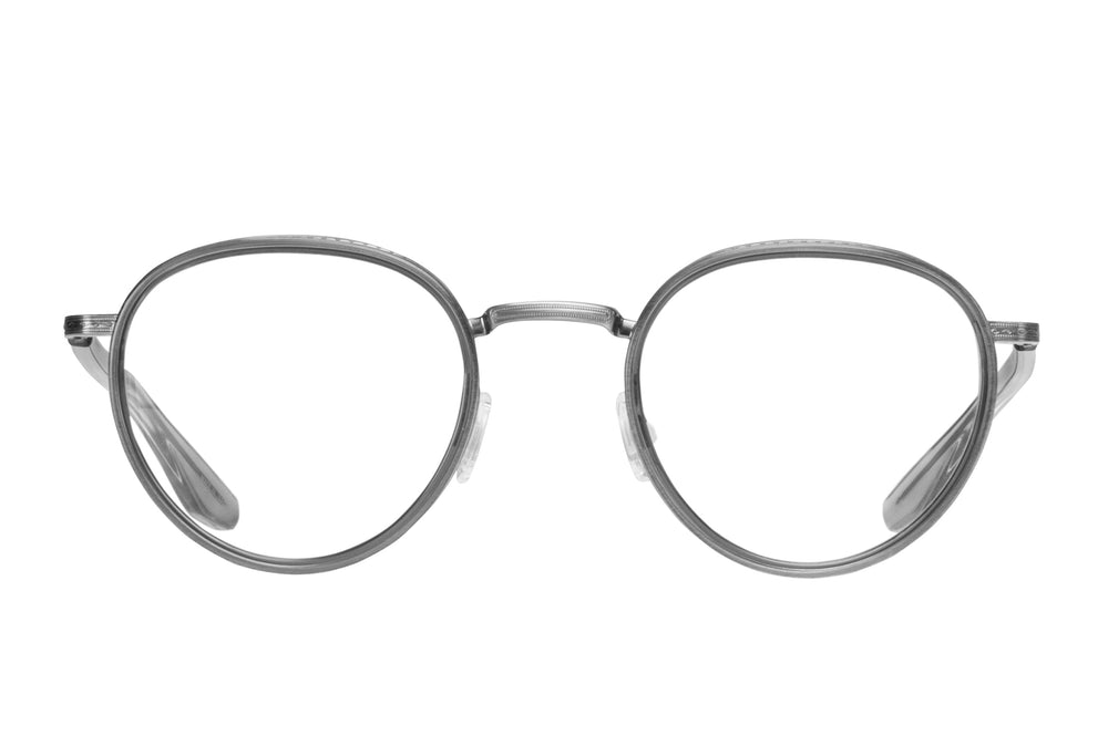 Barton Perreira ECHELON sunglasses with clear and dusk pewter frames, featuring a sleek, modern design and tinted lenses.