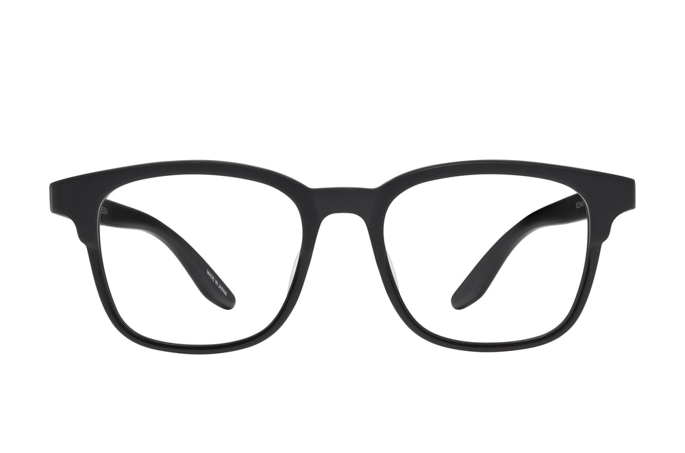 Emerson sunglasses by Barton Perreira with matte black frames and dark lenses, front view showing sleek, modern design.