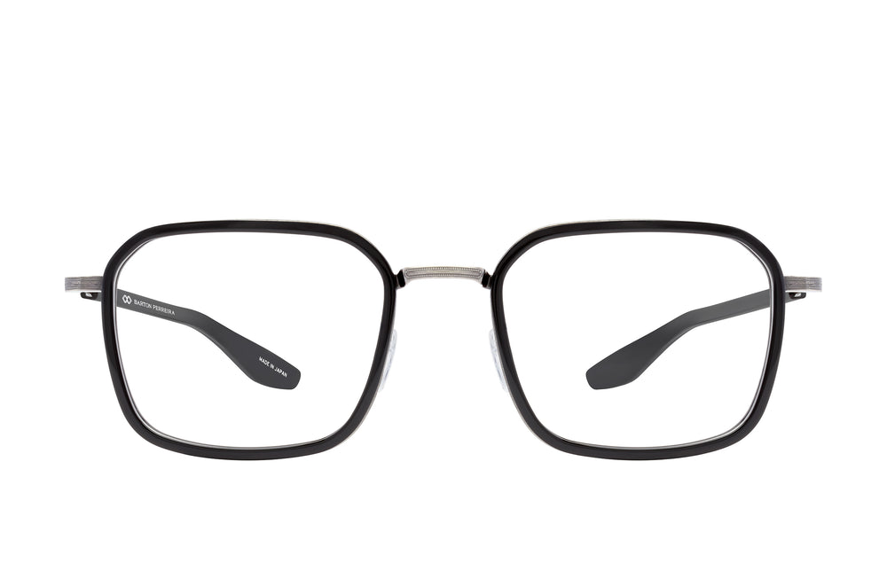 Barton Perreira Euclid sunglasses with black and clear frame, featuring sleek design and dark tinted lenses.