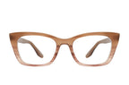 Front view of Barton Perreira FANNIE sunglasses with Marrakesh Sand frames and clear lenses.