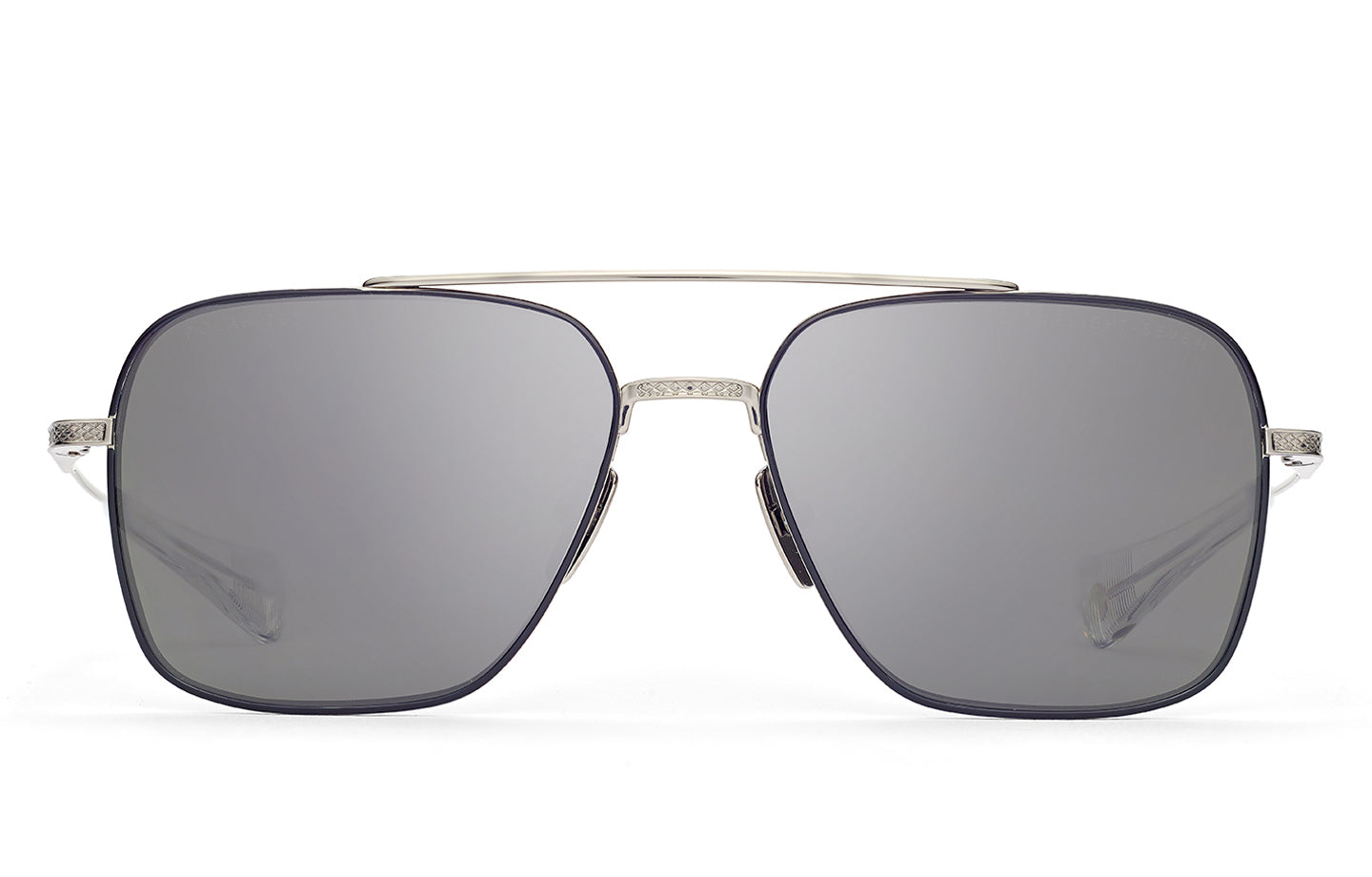 Dita Flight 7 sunglasses with sleek black frames and tinted lenses, front view showing modern design and stylish details.