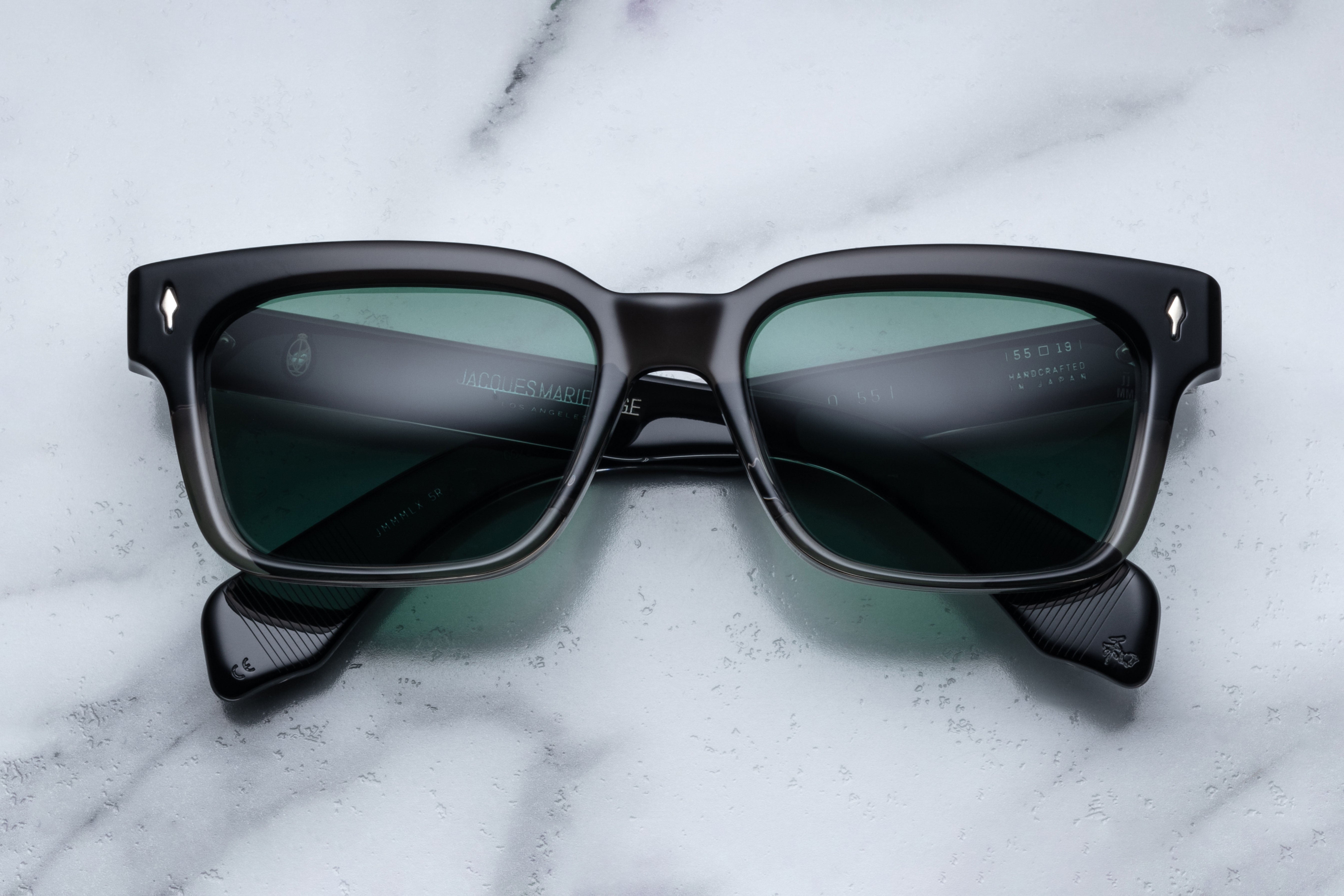 Jacques Marie Mage Molino 55 sunglasses with black fade front, showcasing sleek, modern design and tinted lenses.