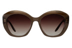 Barton Perreira Galilea eyeglasses with mocha and smokey topaz acetate frames, front view showing stylish design.