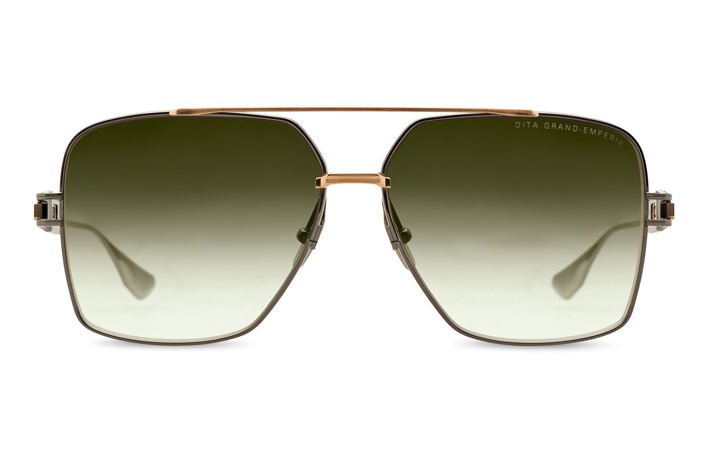 Dita GRAND-EMPERIK eyeglasses with black frames and sleek design, front view showing the refined temple details.