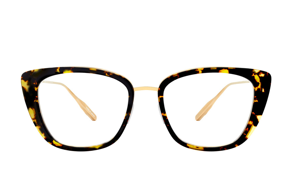 Barton Perreira Harper Heroine Chic sunglasses with gold frames and dark lenses, front view showing stylish design.