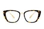 Barton Perreira Harper Heroine Chic sunglasses with gold frames and dark lenses, front view showing stylish design.