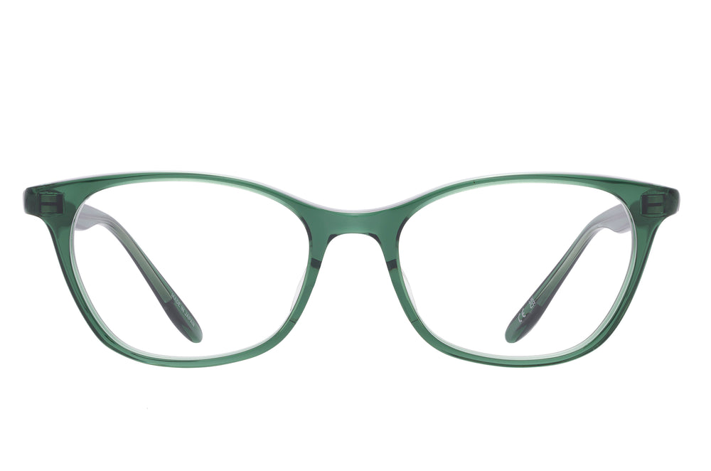 Barton Perreira HETTIE sunglasses with transparent frames and dark tinted lenses, front view.