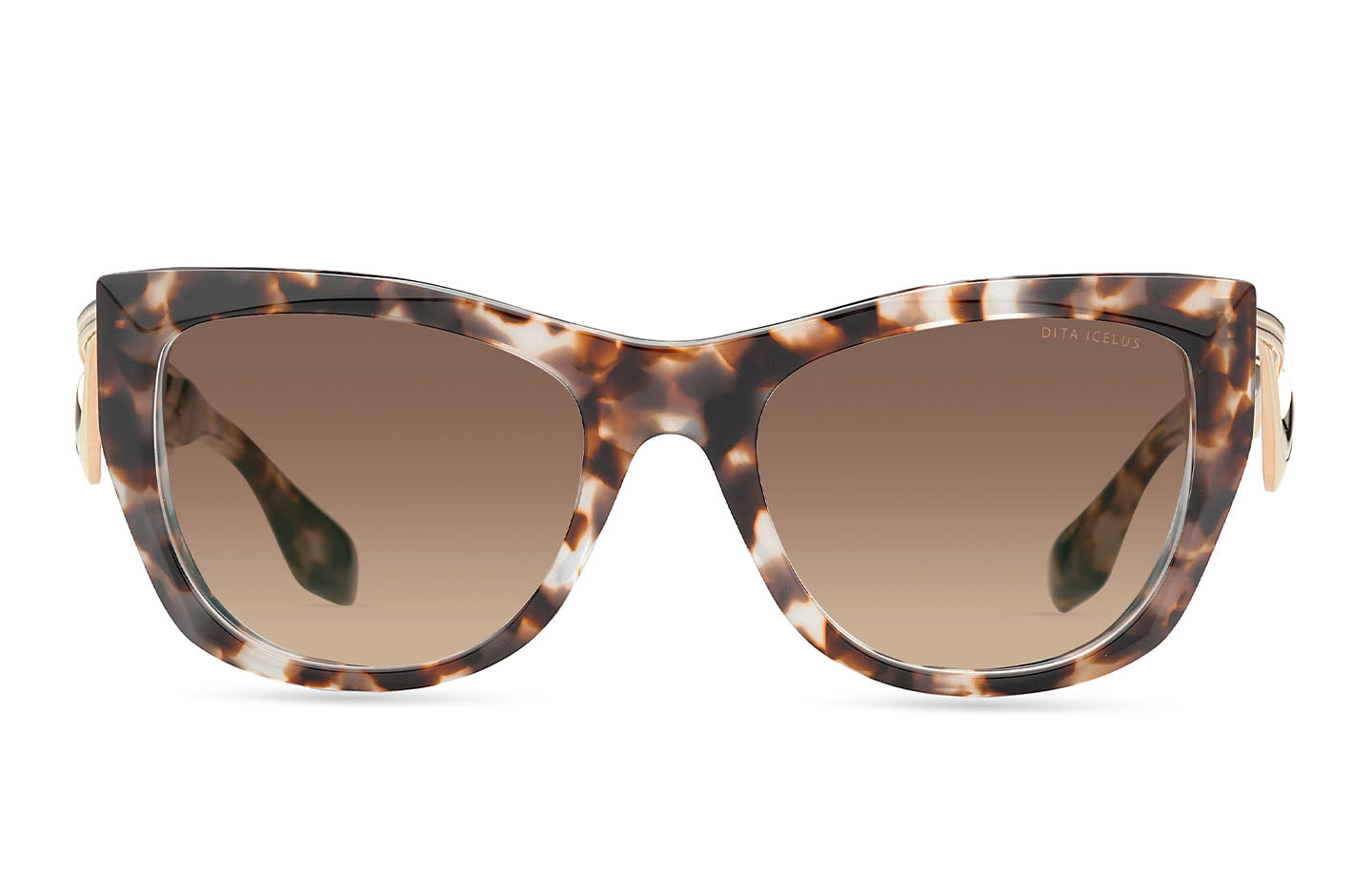 Dita ICELUS sunglasses with sleek black frames and tinted lenses, front view showcasing modern, stylish design.