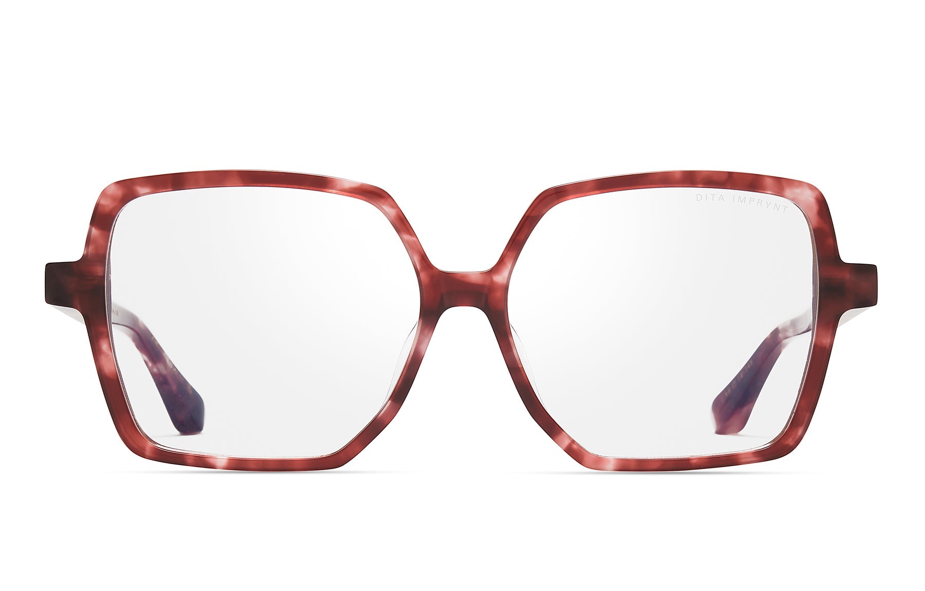 Dita IMPRYNT DTX749-A-02 eyeglasses front view with sleek black frame and clear lenses