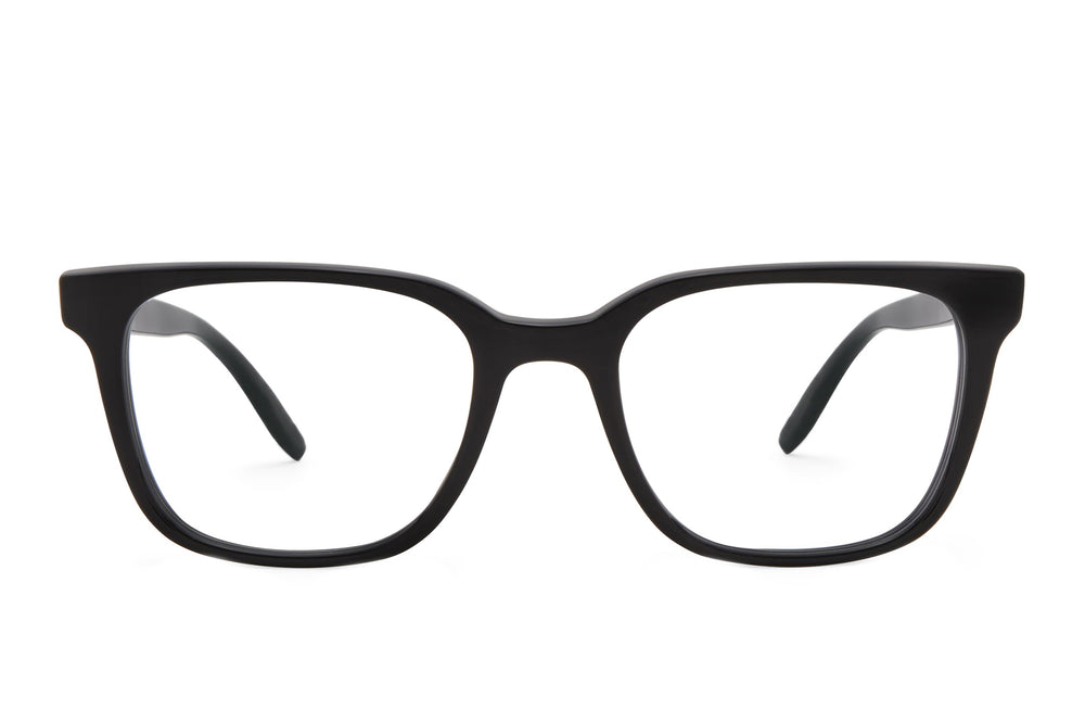 Barton Perreira JOE black sunglasses with rounded frames and dark lenses, front view showing stylish design.