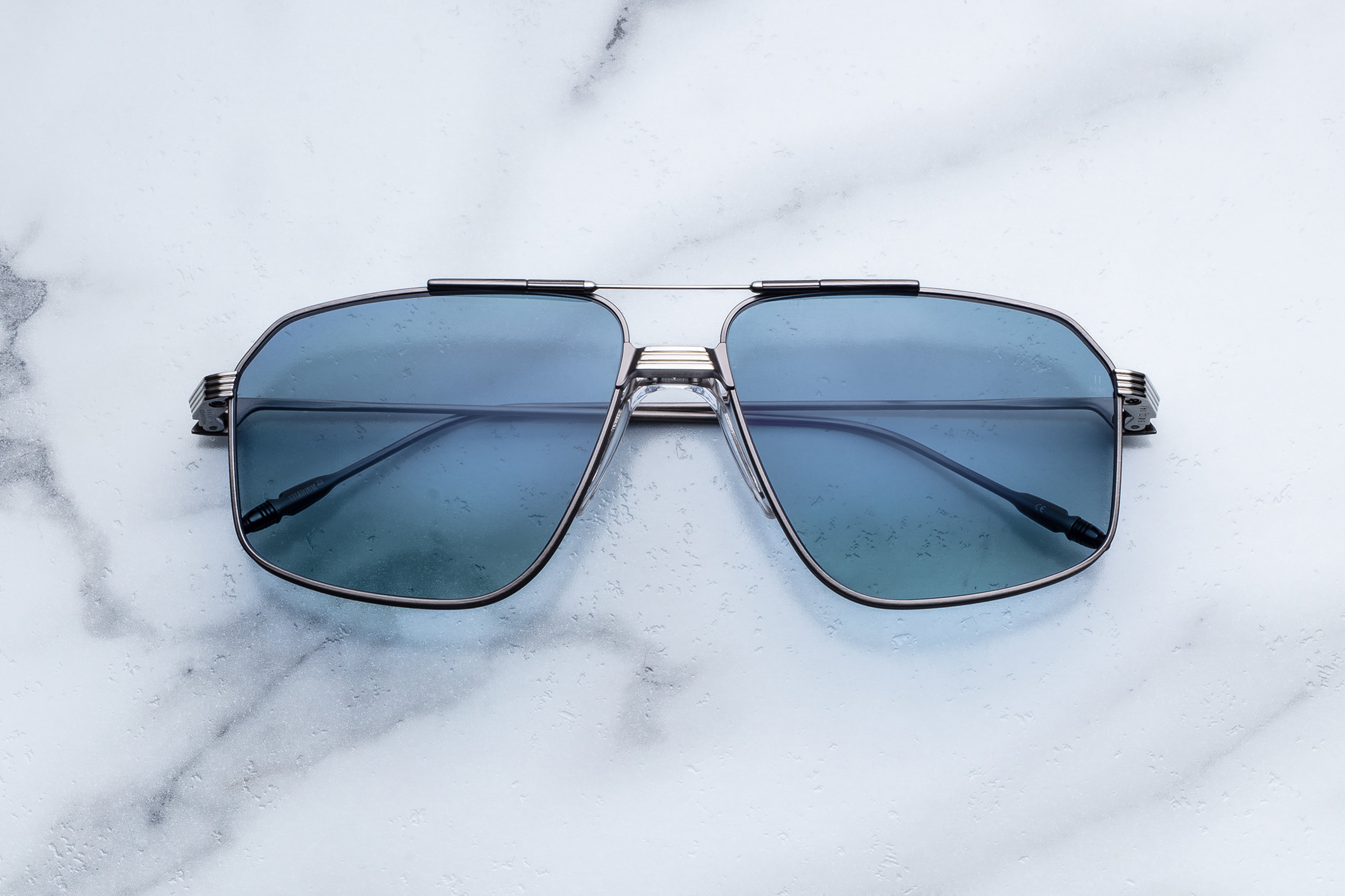 Jacques Marie Mage JAGGER sunglasses in antique silver with a sleek front view and stylish design.