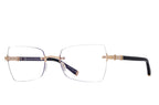 Barton Perreira KIKI sunglasses with black and gold frame, side view showing sleek, modern design and stylish detailing