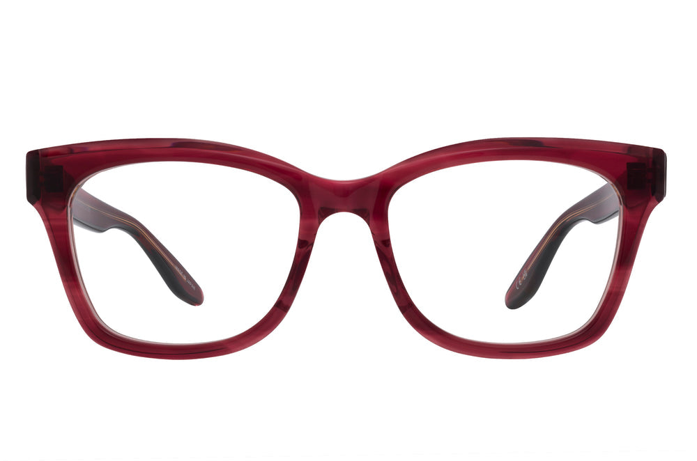 Front view of Barton Perreira LIDIA eyewear in Rubino with sleek, modern design and clear lenses.