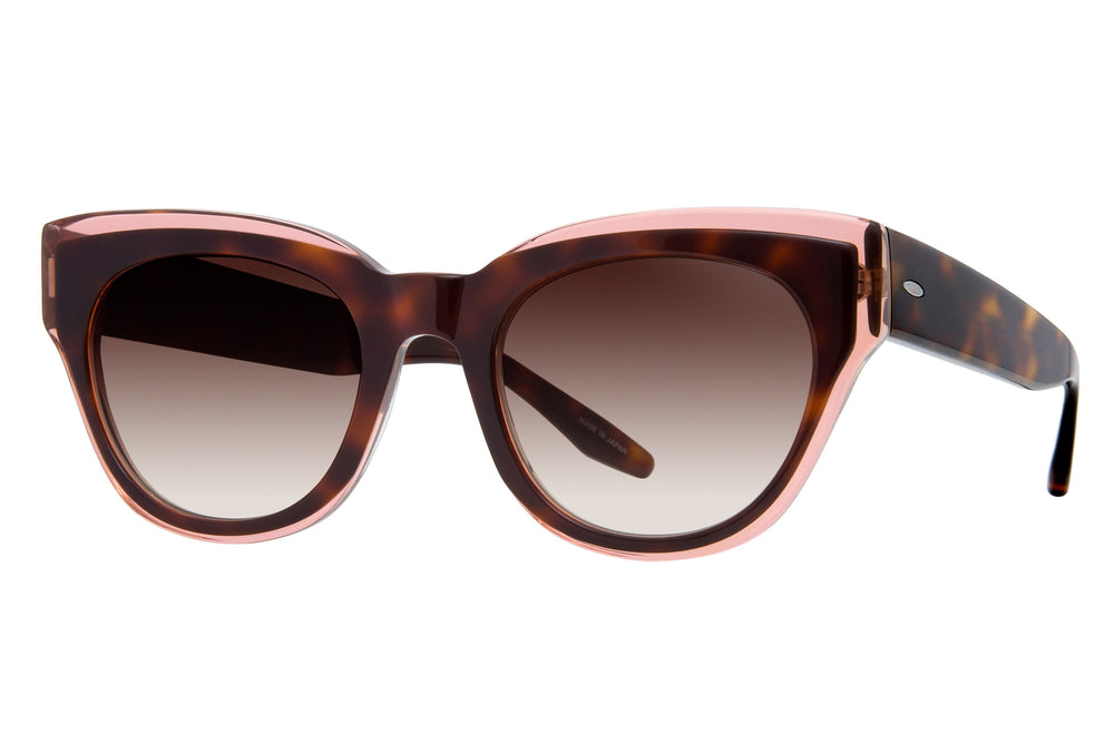 Barton Perreira Lioness sunglasses with smoky topaz lenses and autumn blaze accents, side view showing stylish frame details