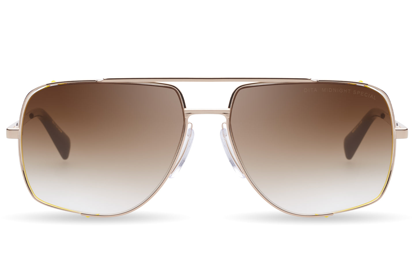 Dita Midnight Special sunglasses with sleek black frames and dark tinted lenses, front view showcasing stylish design.