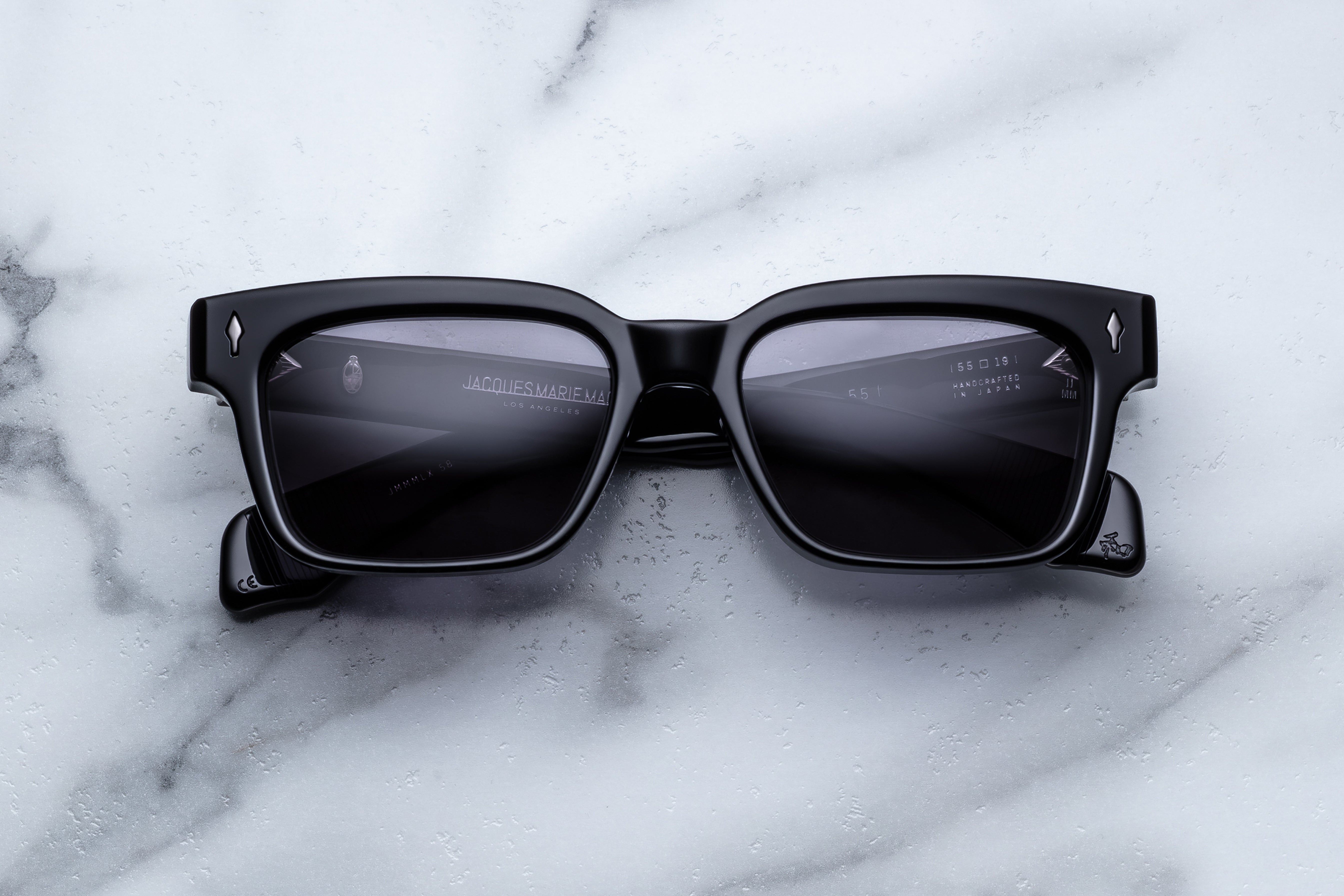 Jacques Marie Mage Molino 55 sunglasses in Raven color, front view showing sleek, modern frame design.
