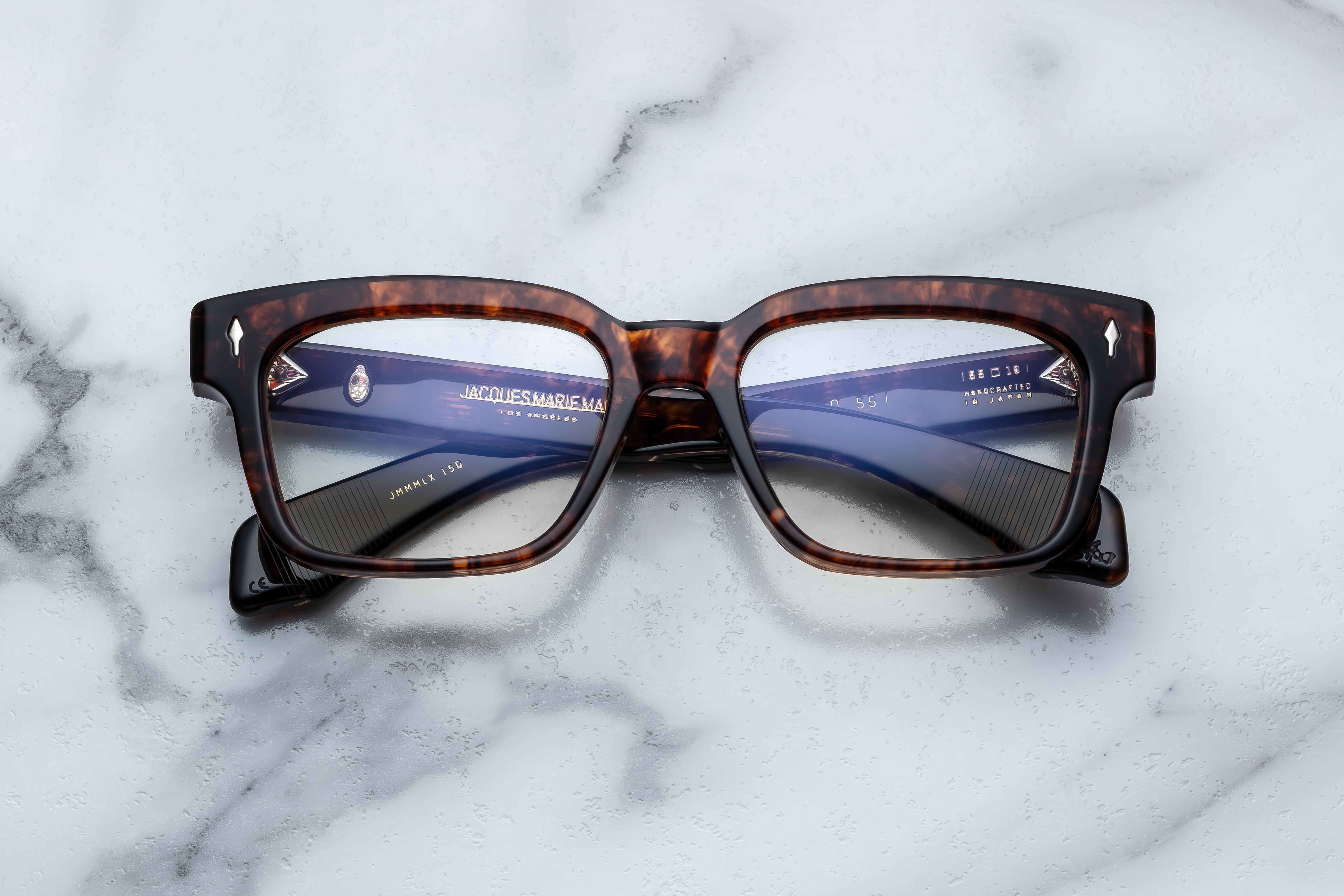 Optical glasses from Jacques Marie Mage Molino 55 collection with a sleek frame and clear lenses, front view image.