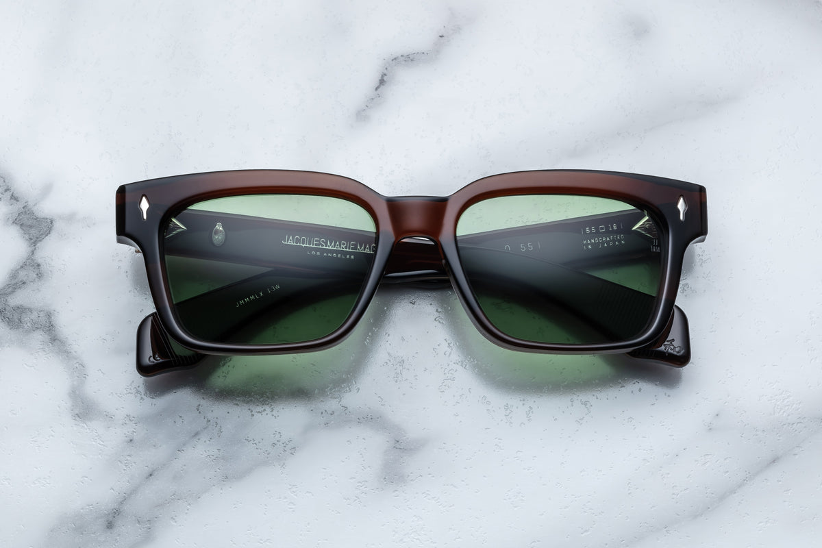 Jacques Marie Mage Molino 55 sunglasses with bold Zoltar frames, front view showing black acetate and modern design.