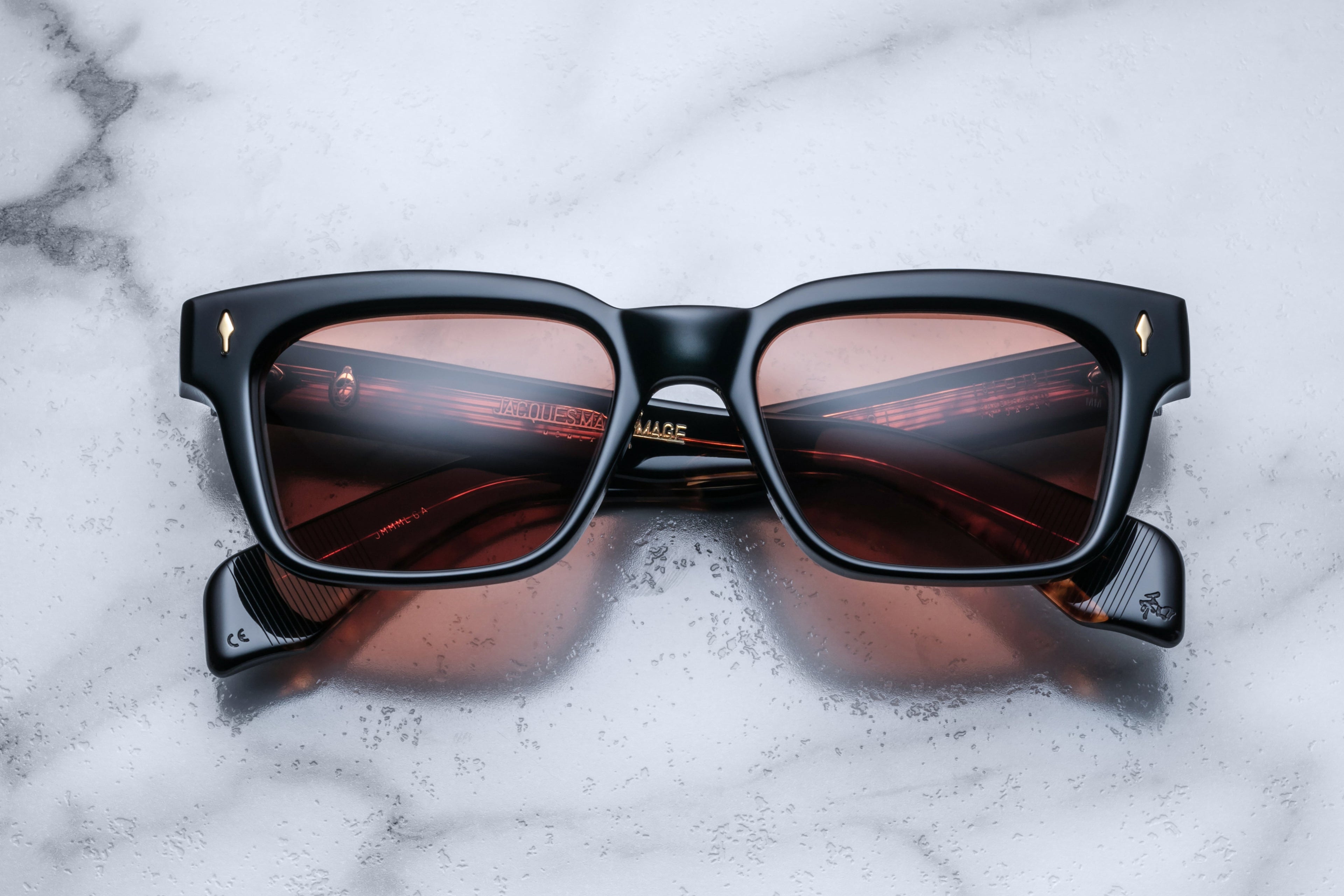 Jacques Marie Mage Molino Noir sunglasses with black frame and stylish design, front view showing sleek, modern eyewear.