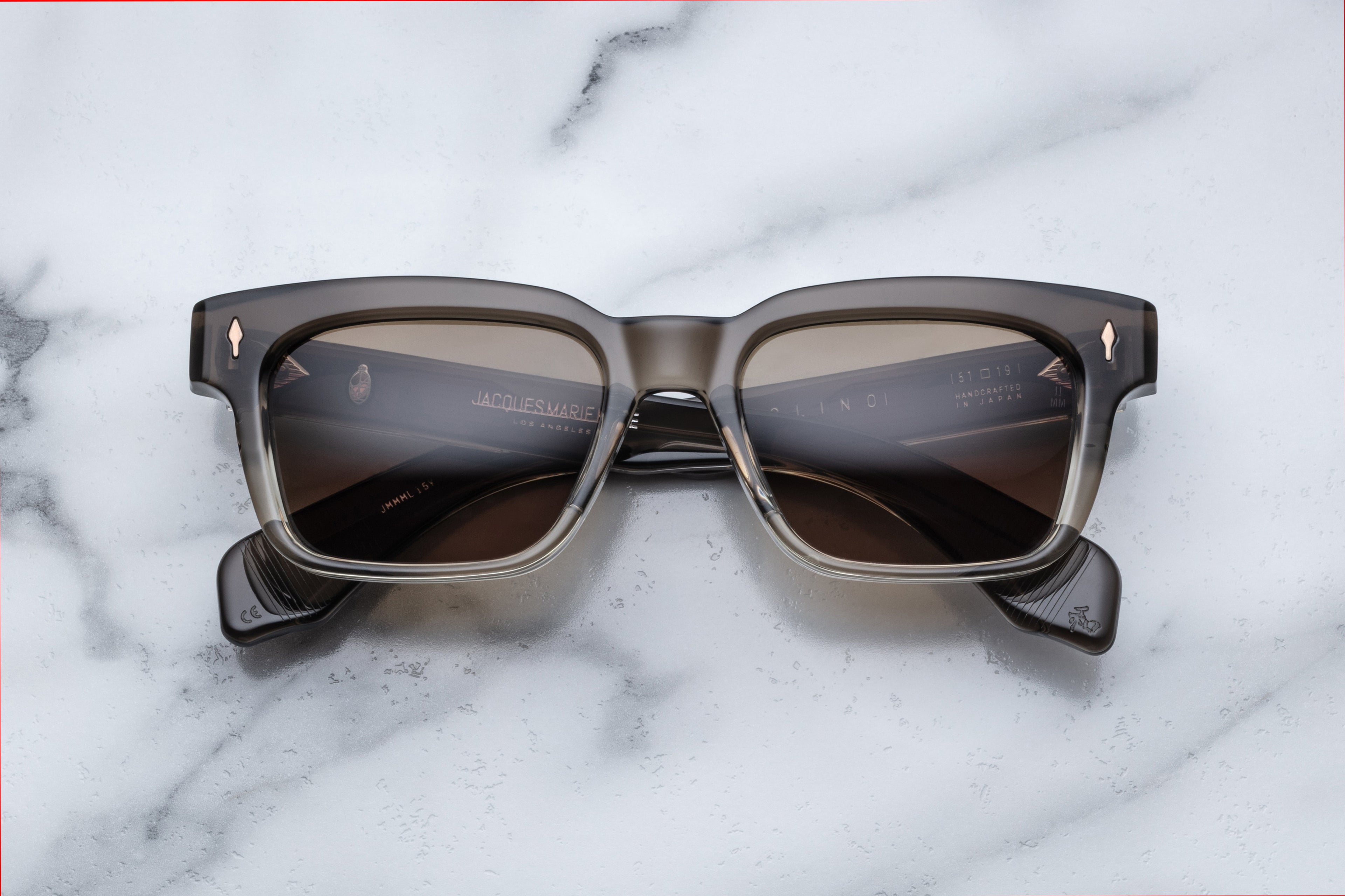 Jacques Marie Mage Molino smoke fade sunglasses with rounded frames, front view showing dark tinted lenses and stylish design.