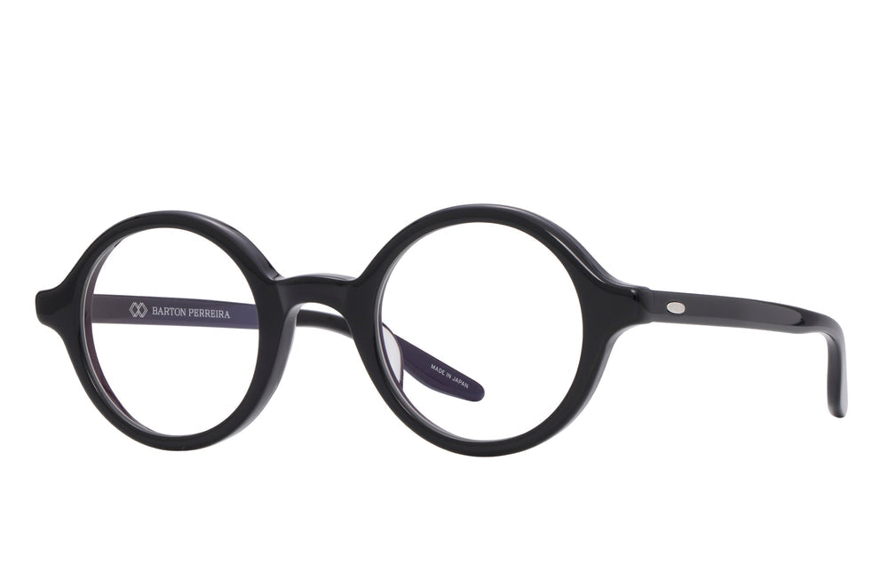 Black NATTIE sunglasses by Barton Perreira with sleek side details and stylish frame, shown from a side angle.