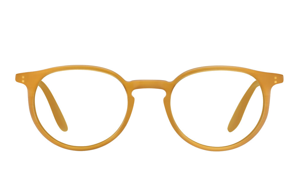 Barton Perreira NORTON 48 sunglasses with matte golden honey frame and clear lenses, front view showing stylish design.