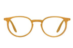 Barton Perreira NORTON 48 sunglasses with matte golden honey frame and clear lenses, front view showing stylish design.