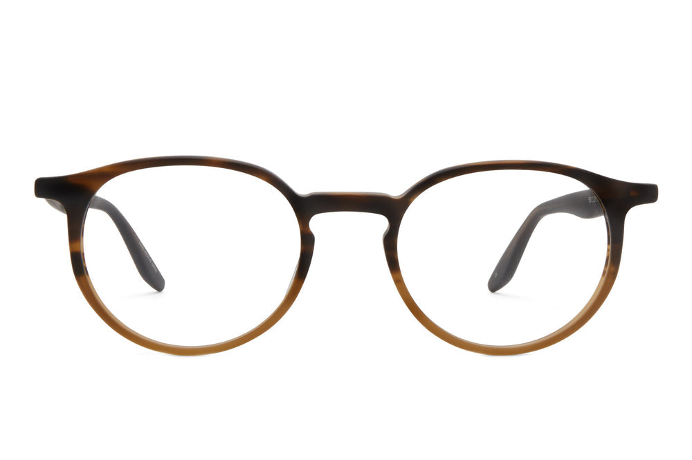 Barton Perreira Norton 50 sunglasses with matte tortuga gradient frames and clear lenses, front view.