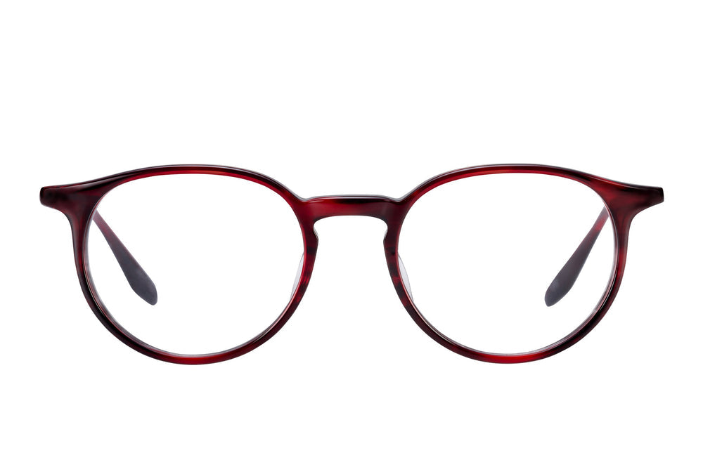 Barton Perreira NORTON 50 sunglasses with Cabernet Tortoise acetate frames and clear lenses, front view.