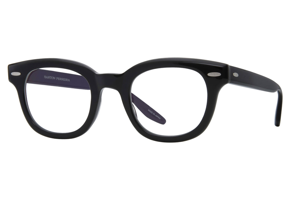 Black Norwell sunglasses by Barton Perreira shown from side angle, featuring sleek frame and modern design.