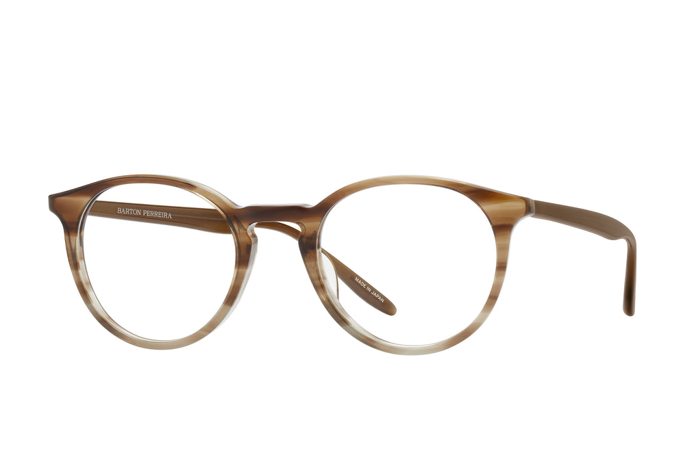 Barton Perreira Princeton 49 sunglasses with desert sky blue frames and side detailing, stylish and modern eyewear.