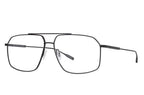 Renzo Barton Perreira black satin sunglasses with sleek side detail and modern design.