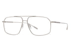 Silver Barton Perreira RENZO sunglasses with round frames and tinted lenses, shown from a side profile.
