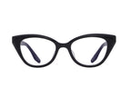 Black and silver Barton Perreira RHEA eyewear with sleek frame and clear lenses, front view image showing stylish design.