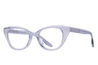 Barton Perreira RHEA blue smoke and silver side view sunglasses with sleek frame and tinted lenses