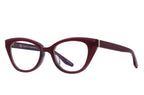 Barton Perreira RHEA sunglasses with oxblood frames and rose gold accents, side view showing stylish designer eyewear.