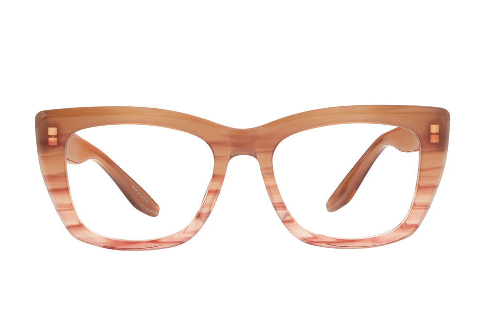 Barton Perreira Rosetta sunglasses with Marrakesh Sand-colored frames and rounded front view.