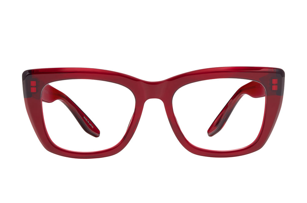 Barton Perreira Rosetta sunglasses with round frames and clear lenses, featuring a sleek, modern design.