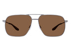 Barton Perreira 007 Royale sunglasses with gunmetal frames and espresso-colored lenses, front view showing sleek design.