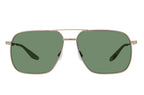 Barton Perreira 007 Royale sunglasses with gold frame and bottle green lenses, front view showing stylish design and detailing.