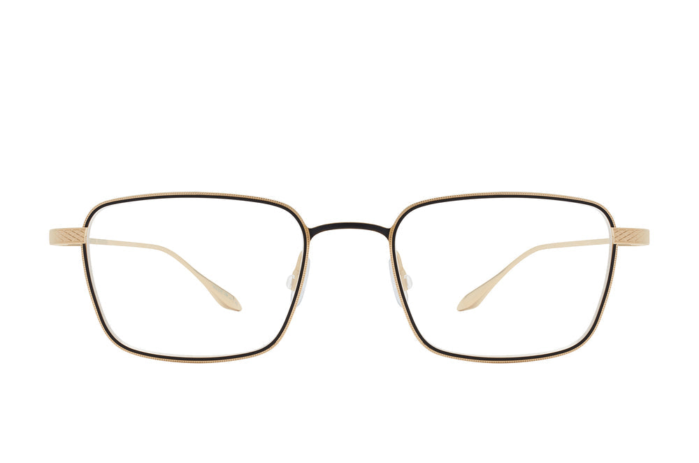 Barton Perreira Salgado sunglasses with gold and black satin frame, front view showing sleek design and stylish details.