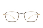 Barton Perreira Salgado sunglasses with gold and black satin frame, front view showing sleek design and stylish details.