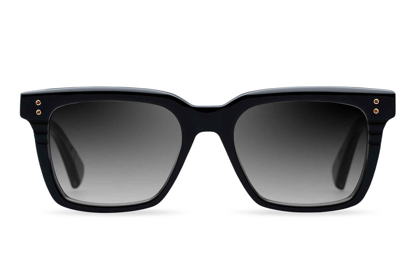 Dita Sequoia sunglasses with black plastic frame and dark lenses, front view showing sleek design and modern style.
