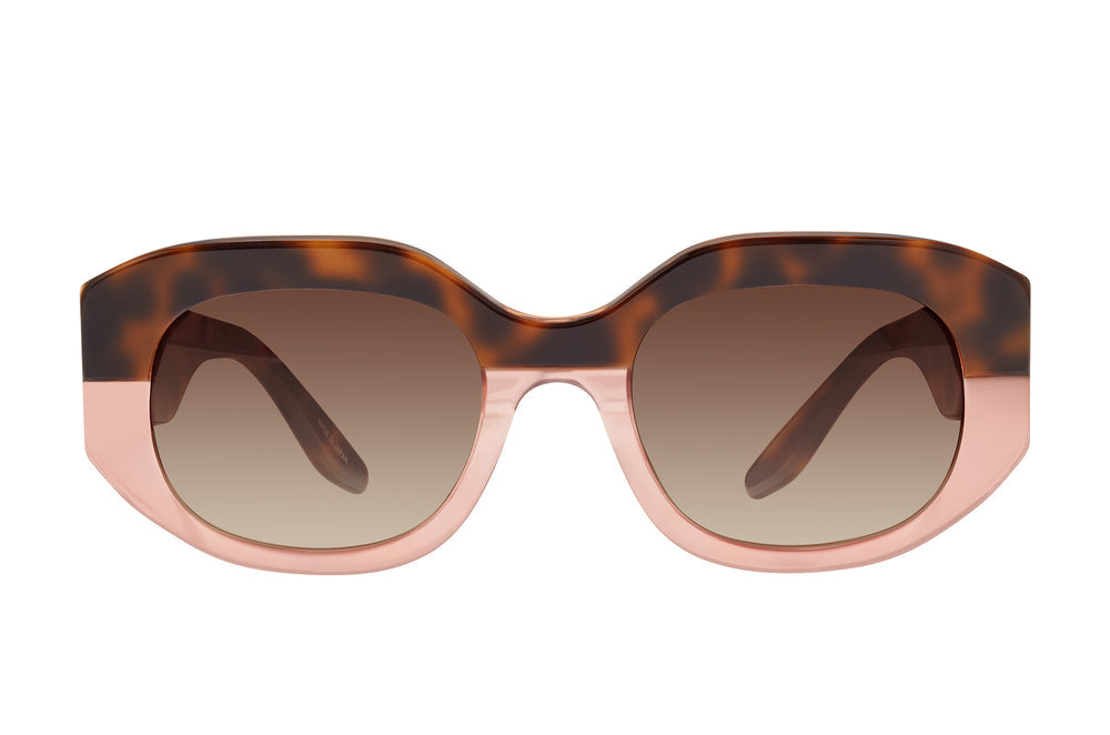 Barton Perreira SUENO sunglasses with smokey topaz lenses and autumn blaze frame, front view showing stylish design