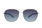 Barton Perreira SULLY sunglasses with platinum frame and gradient alabaster and Aegean-colored lenses, front view.