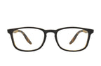 Barton Perreira Thompson sunglasses with matte black and amber tortoise acetate frame, front view showing stylish design.