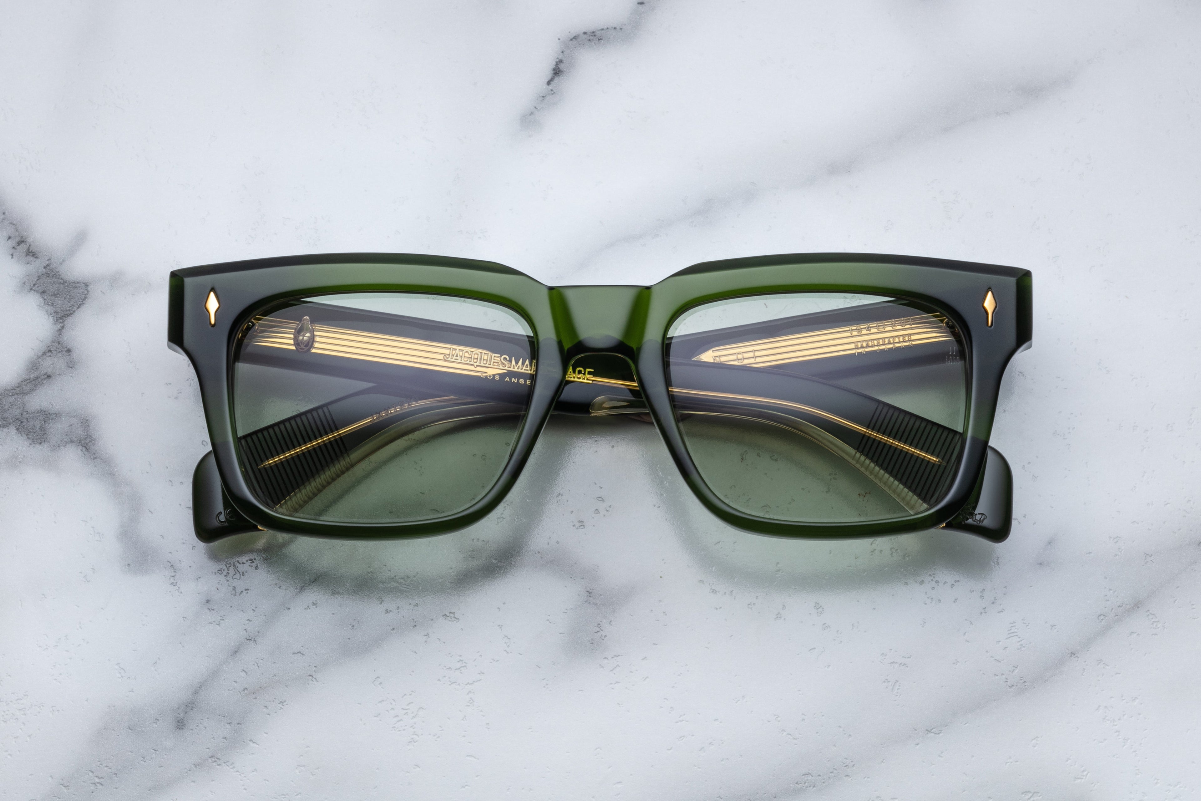 Jacques Marie Mage Torino sunglasses with rounded frames and dark lenses, shown from the front.