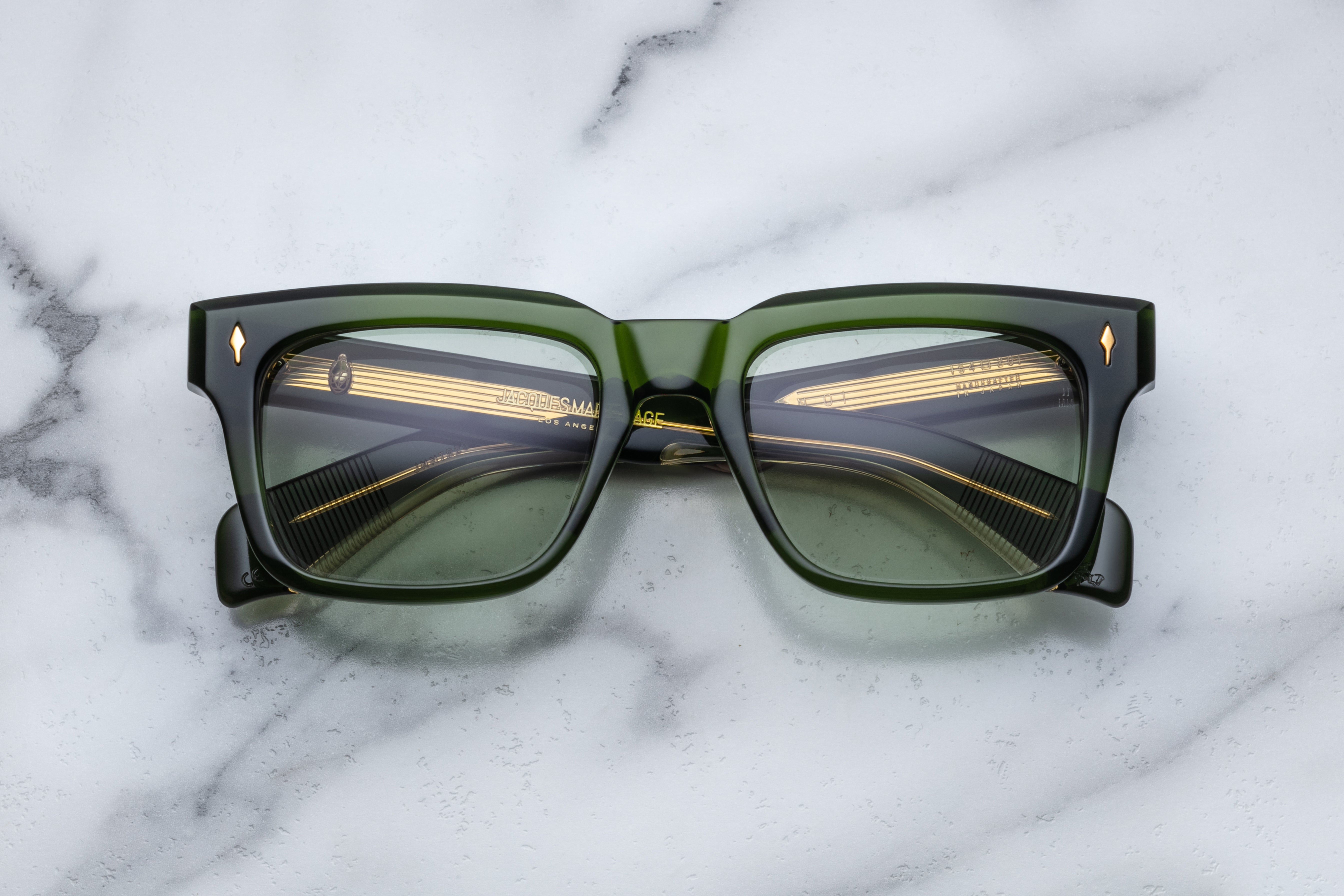 Jacques Marie Mage Torino sunglasses with rounded frames and dark lenses, shown from the front.