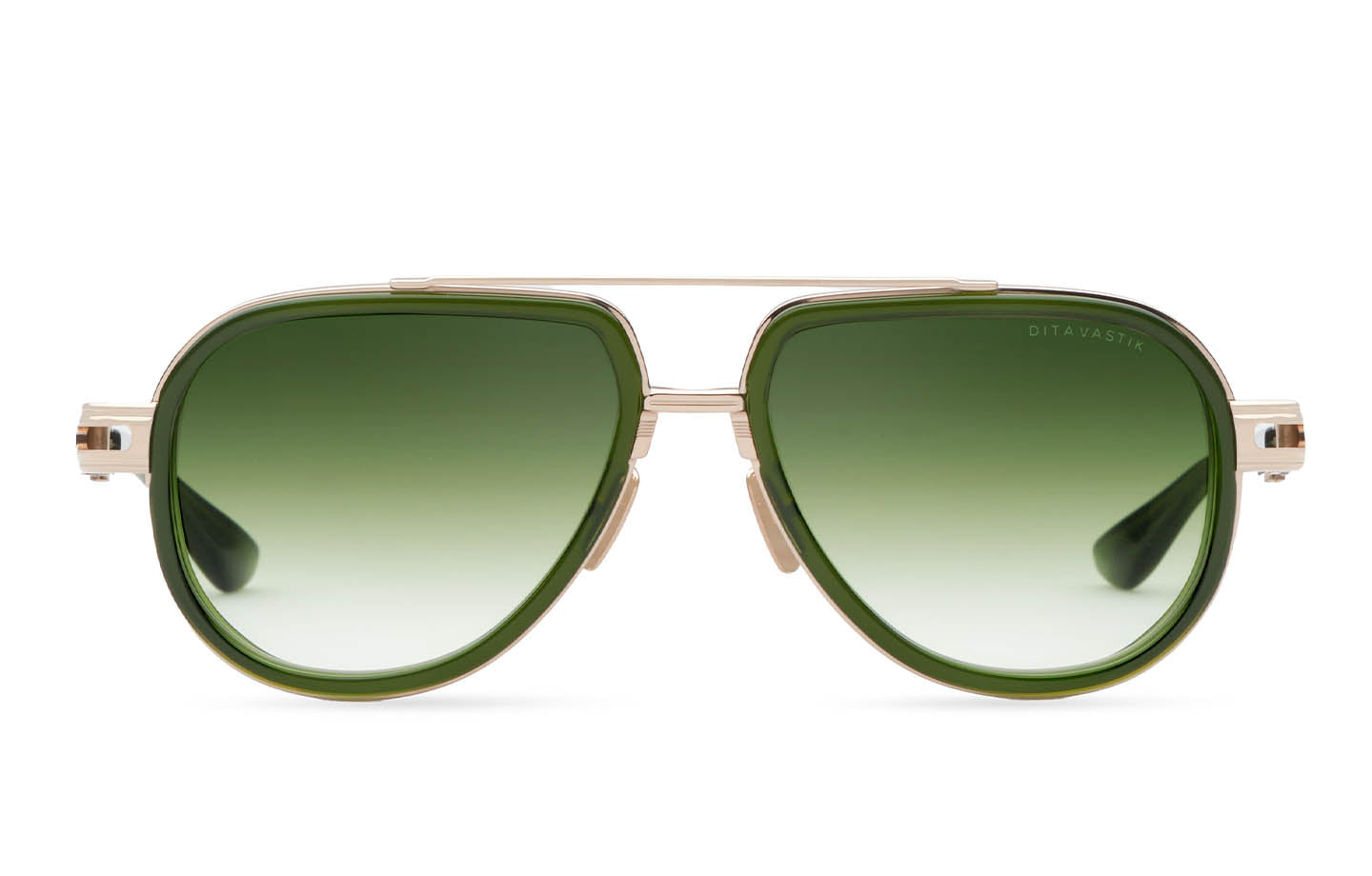 Front view of DITA VASTIK in black with sleek modern design and clear lenses, showcasing the stylish eyewear.