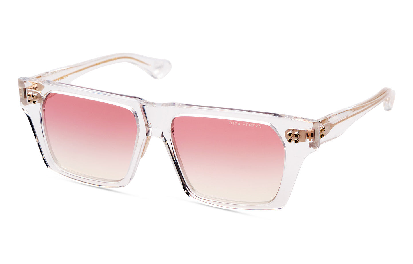 VENZYN DITA sunglasses shown from a side angle, featuring sleek black frames and tinted lenses.
